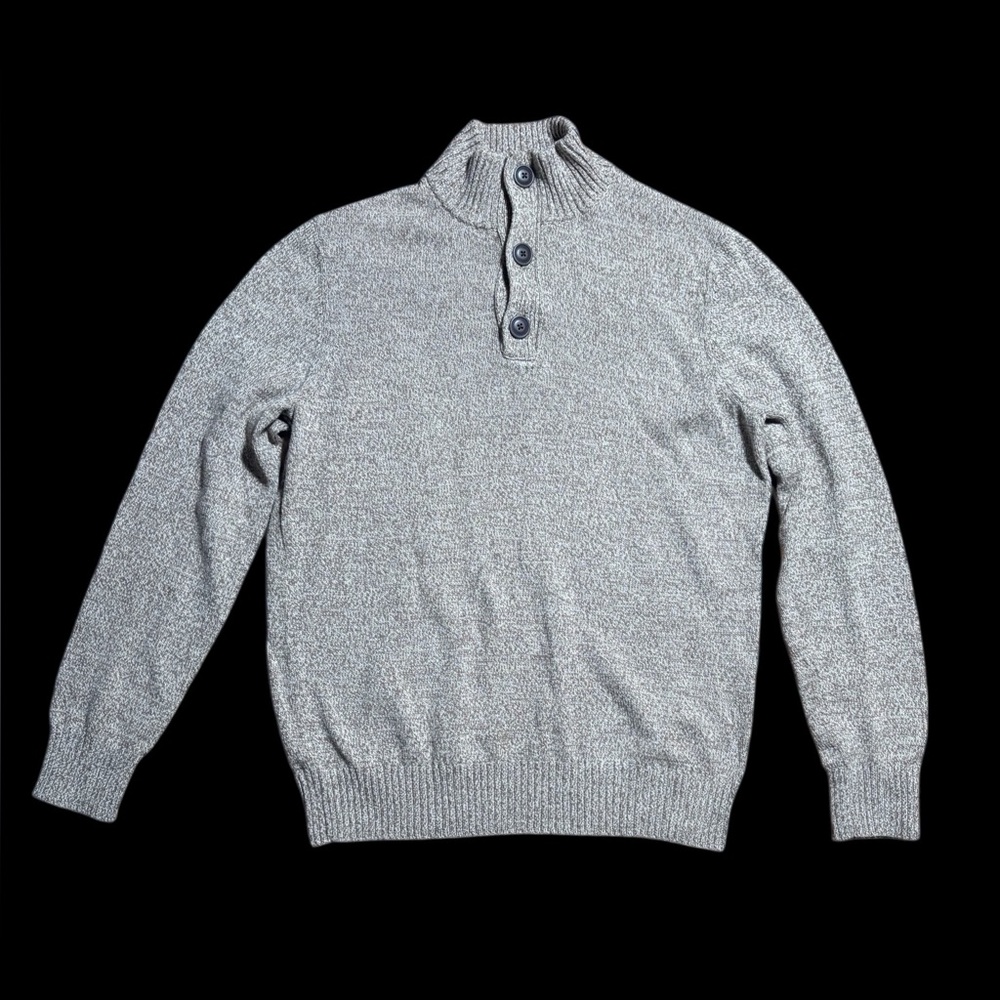 Urban Pipeline Crème and Brown Sweater with Button Collar